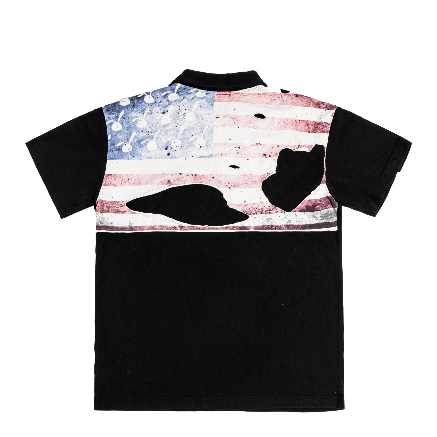 USA FLAG BLACK POLO