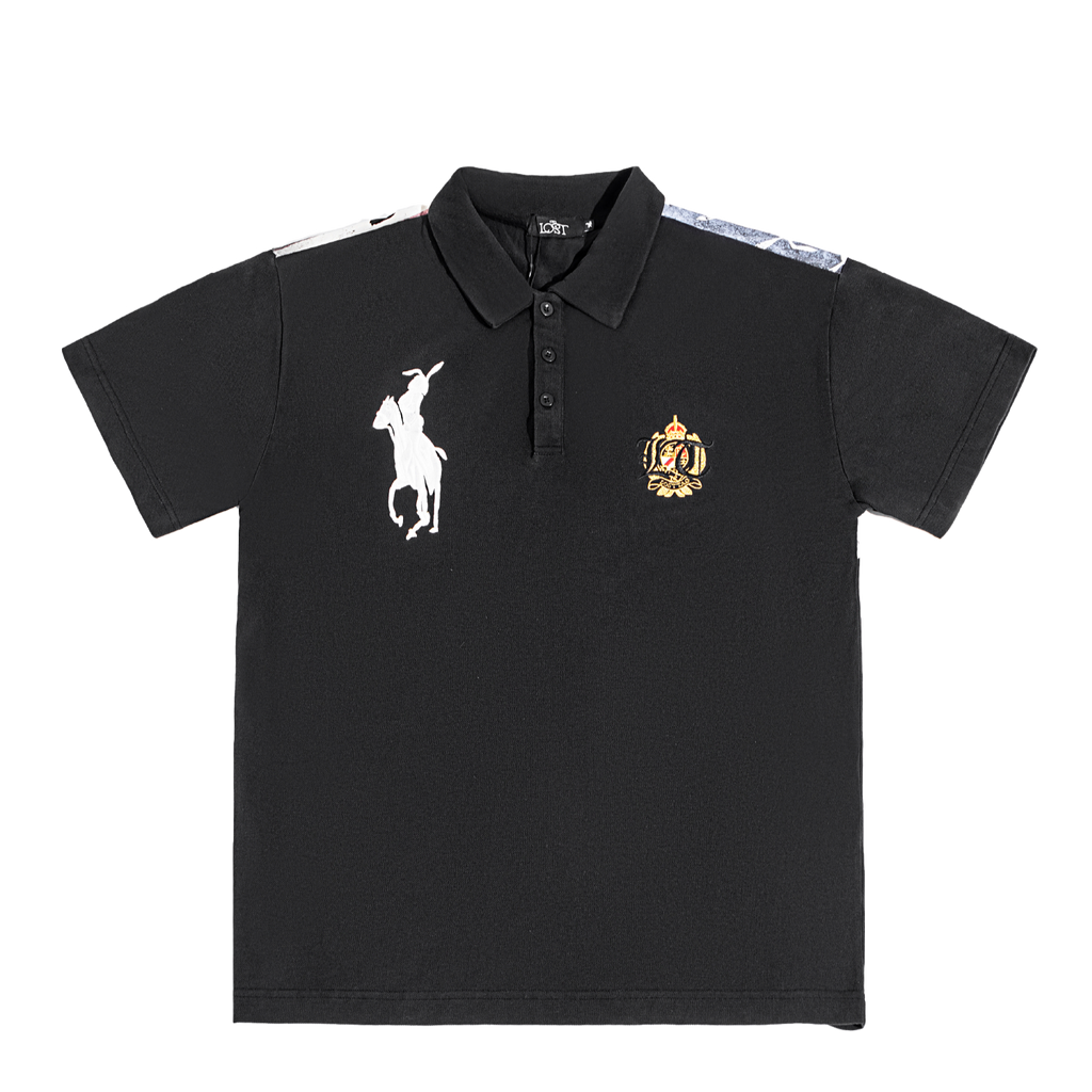 USA FLAG BLACK POLO