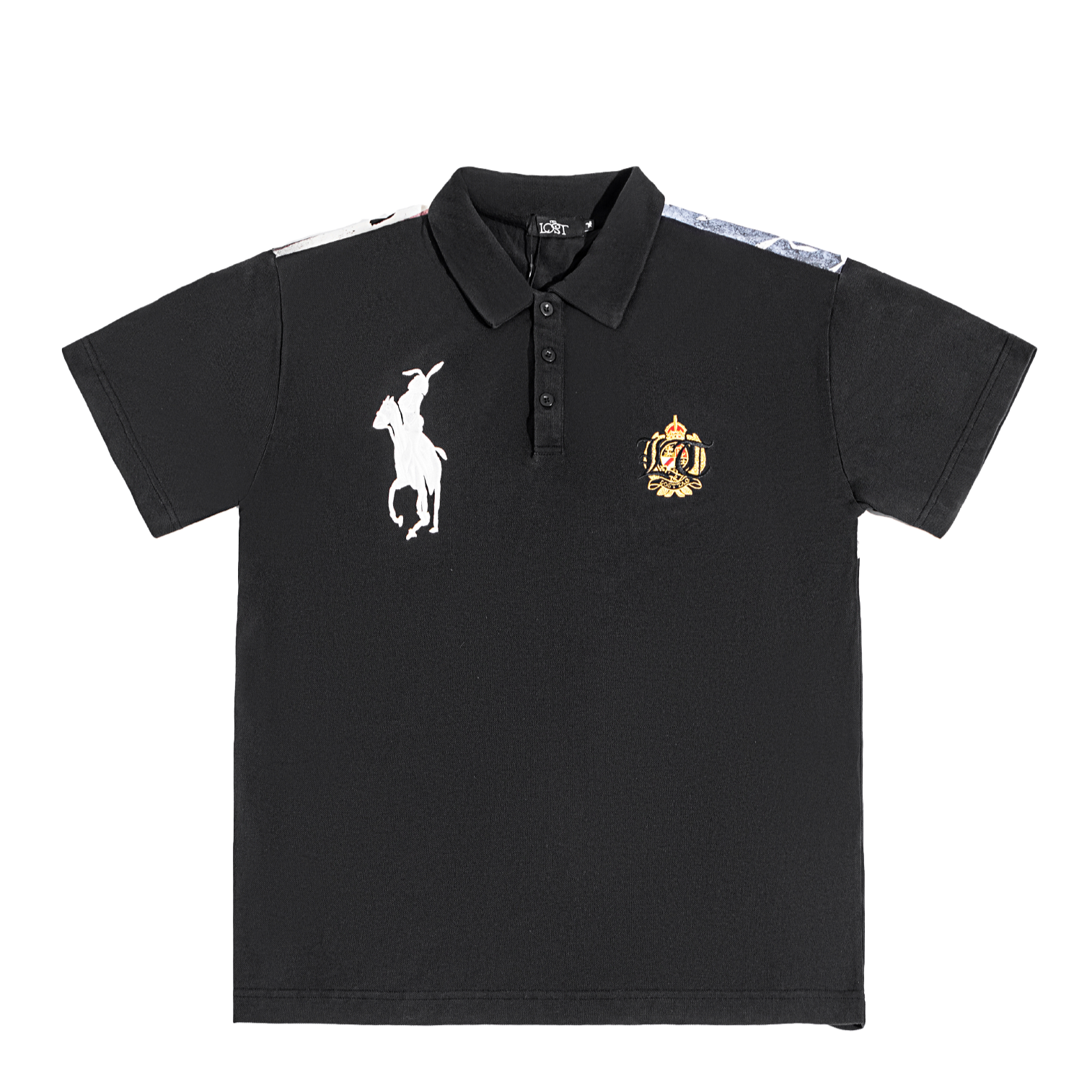 USA FLAG BLACK POLO