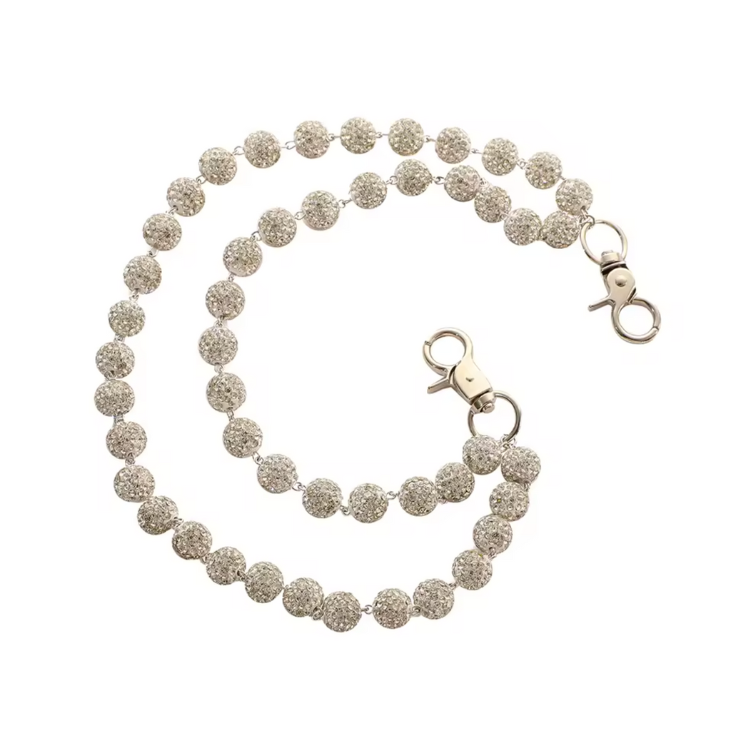 RHINESTONE BEAD WALLET CHAIN