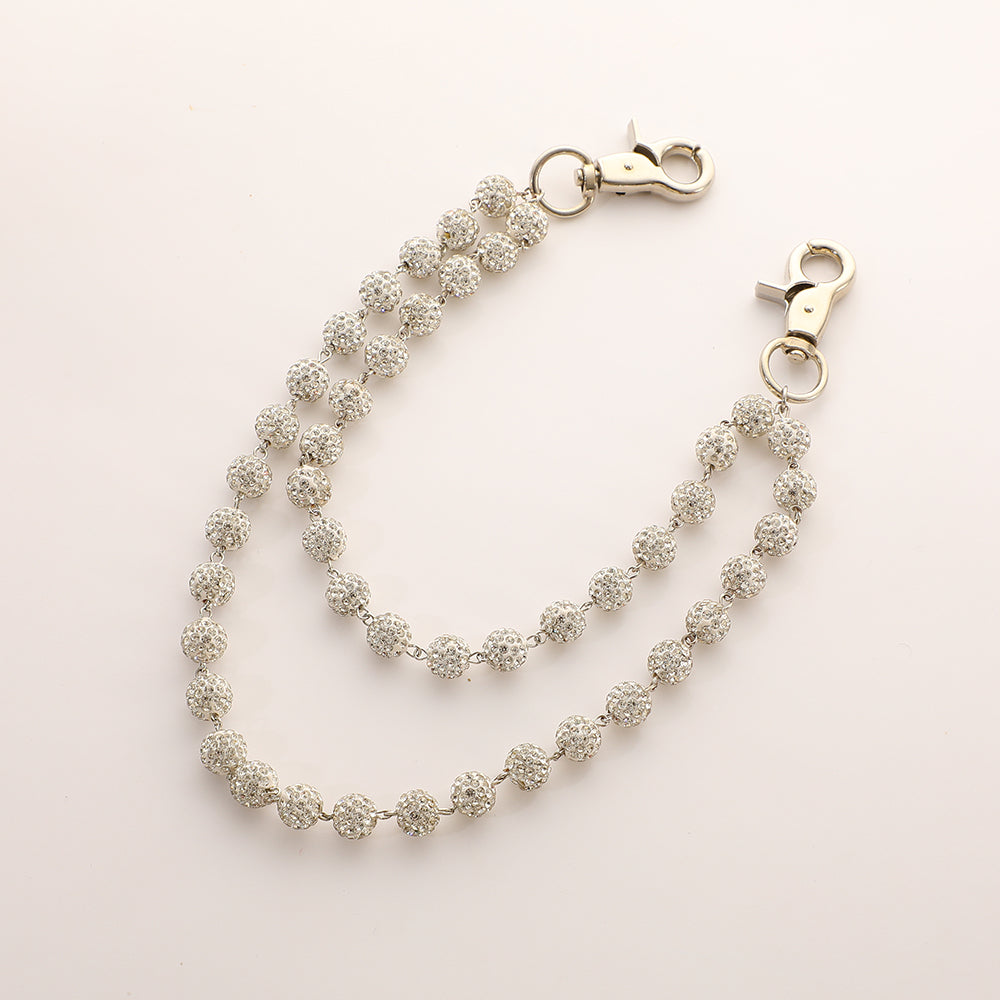 RHINESTONE BEAD WALLET CHAIN
